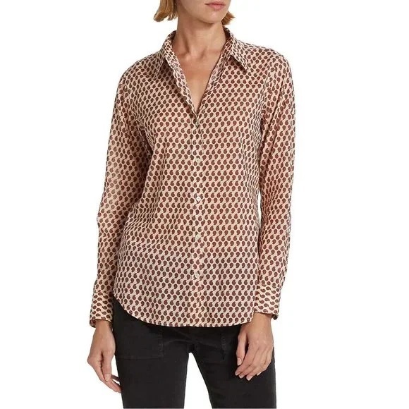 Nili Lotan Tops - NILI LOTAN - Libby Paisley Button Down Dress Shirt Sz Medium